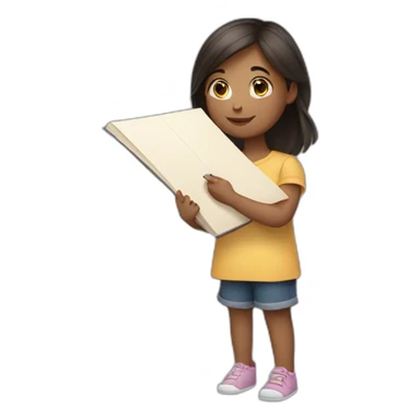 cute girl holding a page writing goodnight sticker