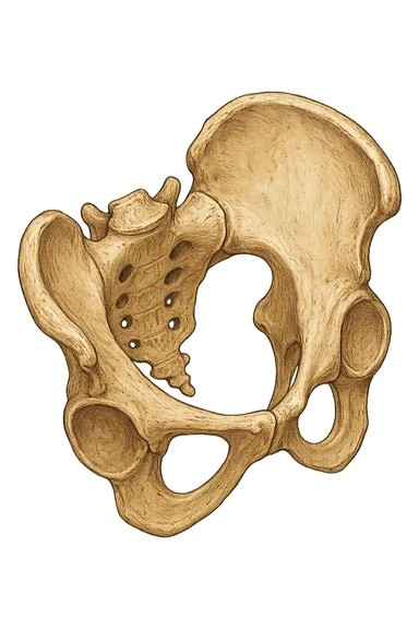 Bacino anatomico ruotato in senso orario sticker