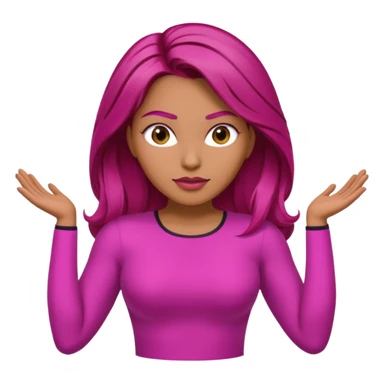 Latina superwoman with brown hair roots and fuchsia hair hands on hips sticker