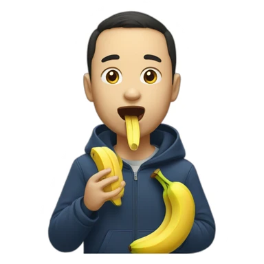 Tokaev eats banana sticker