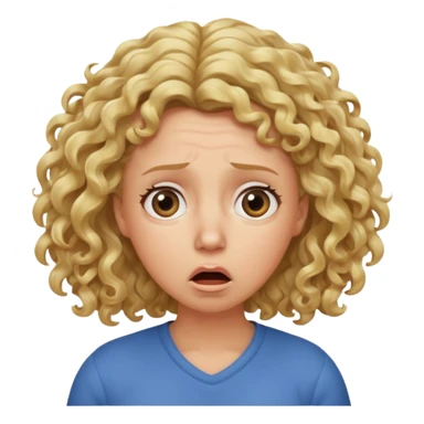 mother with blond curly hair shocked sticker