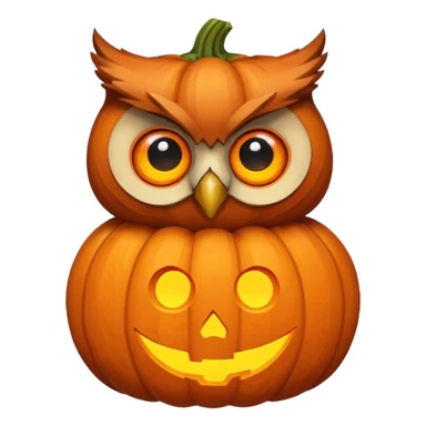 Owl with pumpkin  sticker