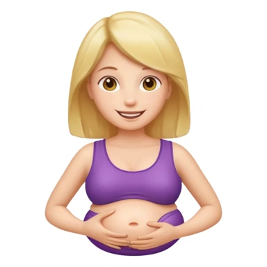 Girl with inflating belly sticker