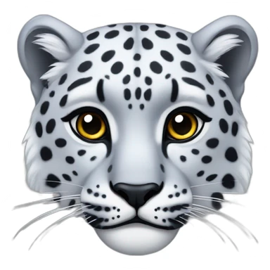 snow leopard head sticker