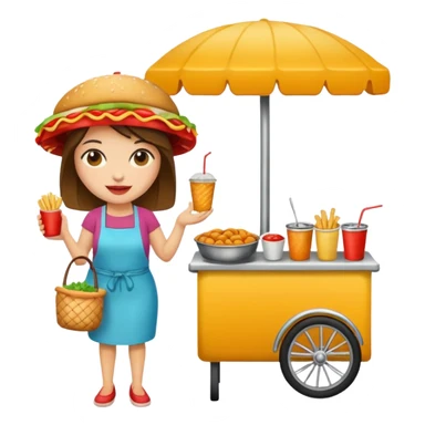 woman with street food sticker