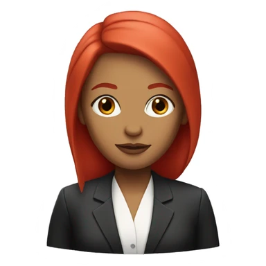 white lawyer woman with red straight hair  sticker