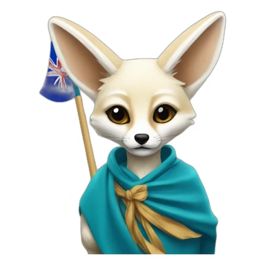 fennec portant le drapeau 🇩🇿 sticker