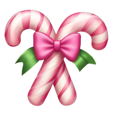A light pink candy canes, with pink bow on it sticker