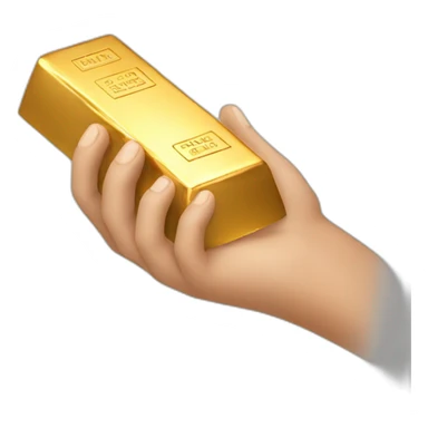 gold bar in hand sticker