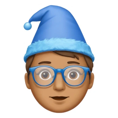 party blue hat bee with glasses sticker