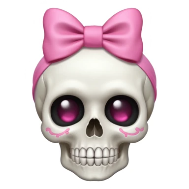 Cute skull with bow on head sticker