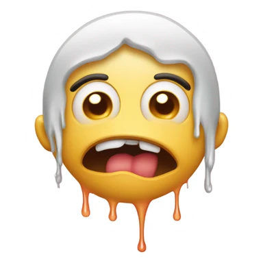 heart eyes face mixed with drooling and melting sticker