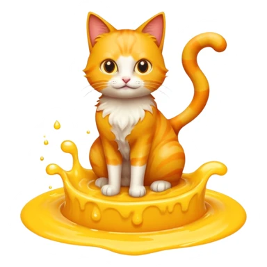 Cat standing on top of yellow liquid sticker