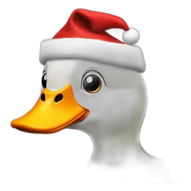 Duck a Santa hat sticker
