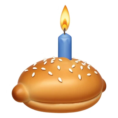 Russian pirozhki with birthday candle sticker