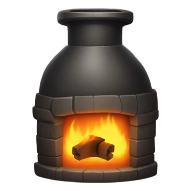 dark iron furnace fire face sticker