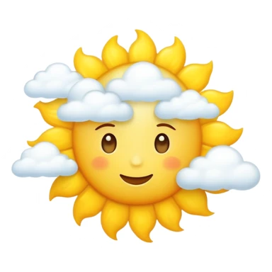 Sun surrounded by little clouds sticker