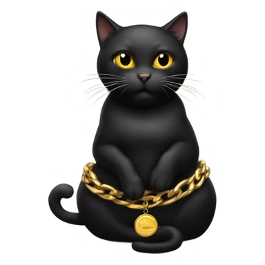 black cat smoking a cigar with a gold chain on  sticker