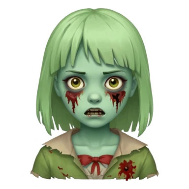 Zombi tradicional menina com franja sticker