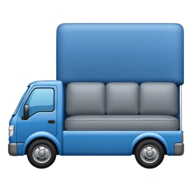 logo of a truck carrying a sofa, for furniture delivery 'Gruzovichek', iOS emoji style sticker