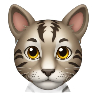 fluffy brown / grey tiger cat sticker