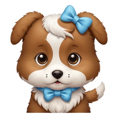 This puppy 🐶 with a bow sticker