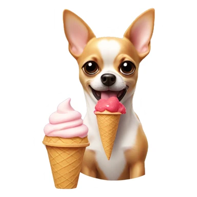 Chihuahua eating ice cream  sticker