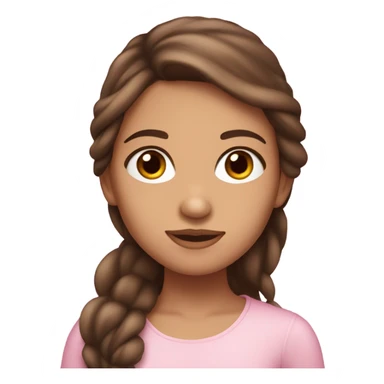 pink Parisian brunette girl long hair and brown eyes sticker