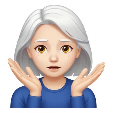 slapping face female white hair sticker