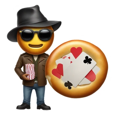 A bagel degenerate gambler  sticker