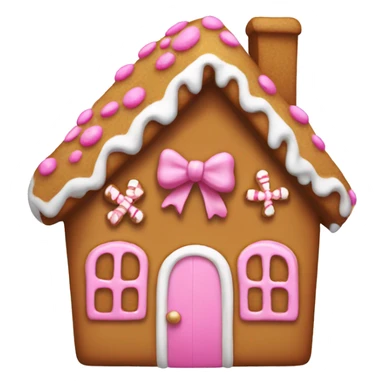 Gingerbread house with a pink bow  sticker