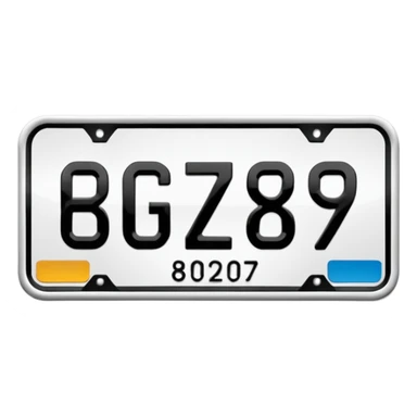 Make a car number plate say BGZ9007 sticker