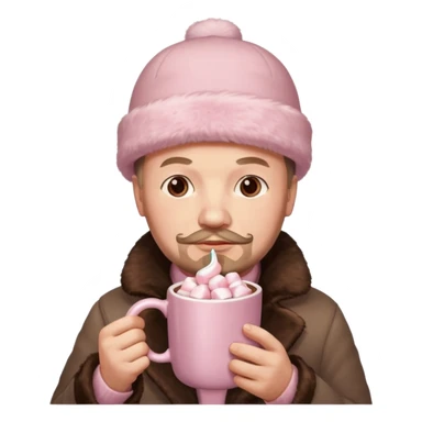Lenin hold  Light Pink mug of hot chocolate with marshmallows in moscow sticker