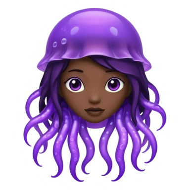 Black female purple Jellyfish character sticker
