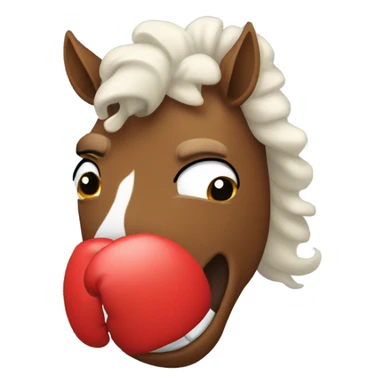 Horse wearing boxing gloves with big teeth and nappy hair sticker