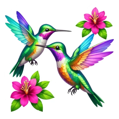 Humming birdsdlowers sticker
