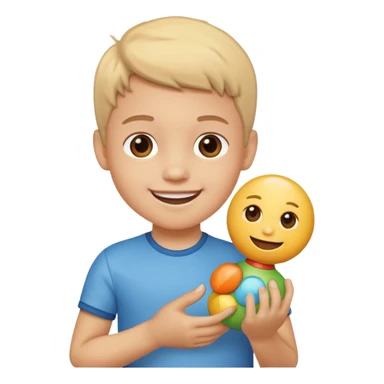 kid with toy sticker