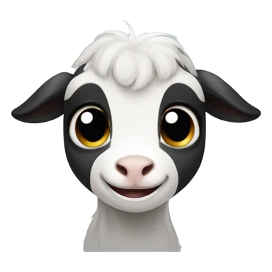 black and white baby goat crying sticker