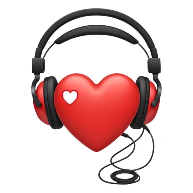 heart with black headphones sticker