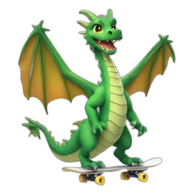 Dragon qui fait du skate sticker