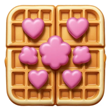pink waffle with syrup sticker