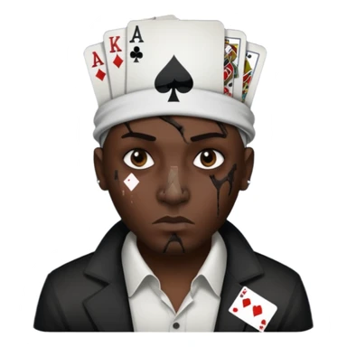 He Shot bullet on his head gangsta poker face sticker
