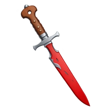 Bloody dagger, cartoon horror emoji, small, no background sticker