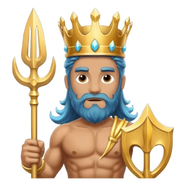An emoji of the Greek god Poseidon sticker