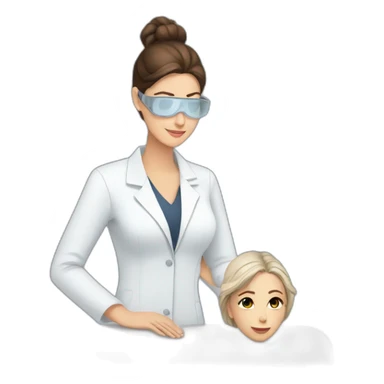 Posh-Radiologist-performing-breast-mri-to-woman sticker