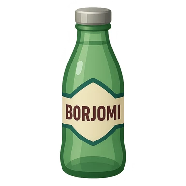 Borjomi water bottle emoji with a different label, variation 3 sticker