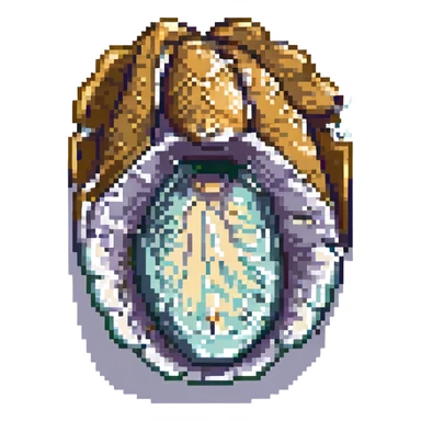 pixel art oyster, small pixel resolution, vibrant colors sticker