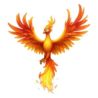 Phoenix on fire flying straight up sticker