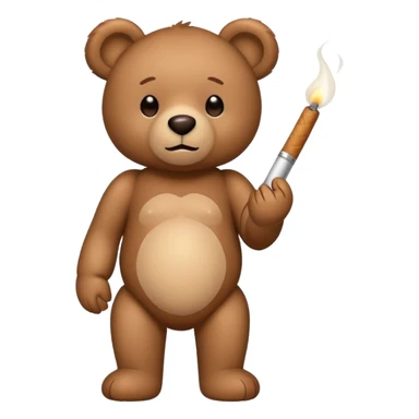 Brown teddy with Zigarre  sticker