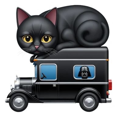 Ornate but stealth 1918 Darth Vader Cat Woman Rolls Royce Grumman mail truck sticker